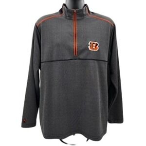 Antigua Cincinnati Bengals Mens XL Quarter Zip Pullover Gray